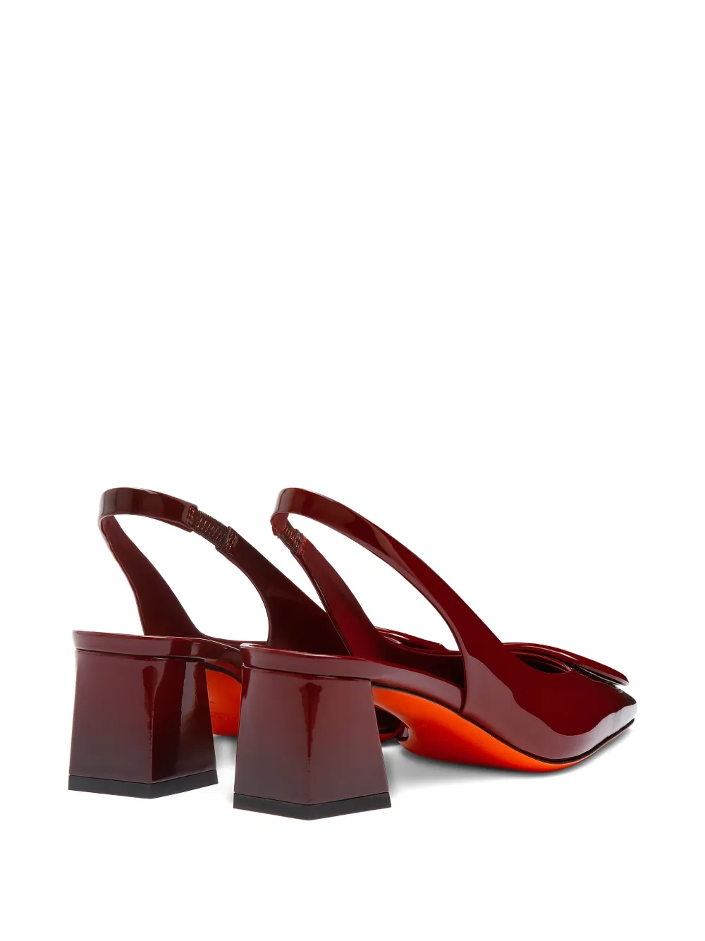 Santoni 50mm patent-leather pumps Red