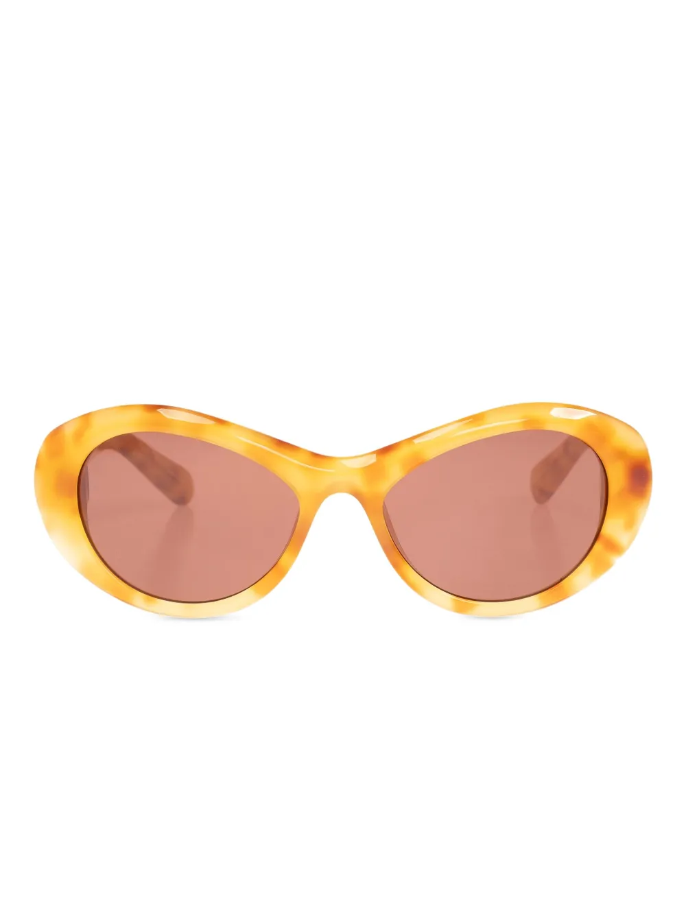 Jacquemus Zonnebril met ovalen montuur Geel