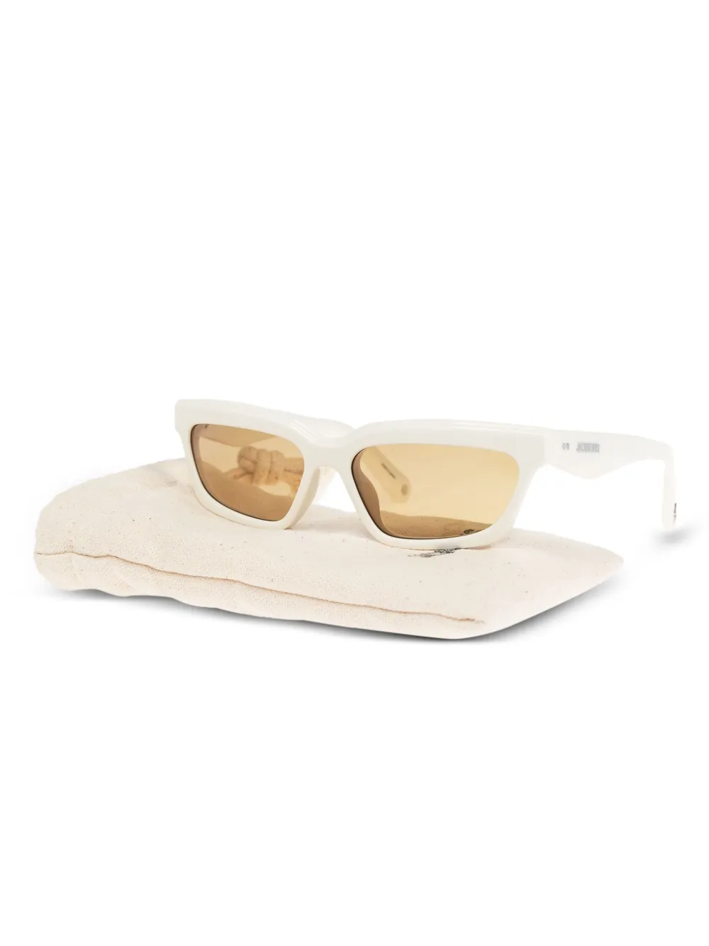 Jacquemus Zonnebril met vierkant montuur Wit