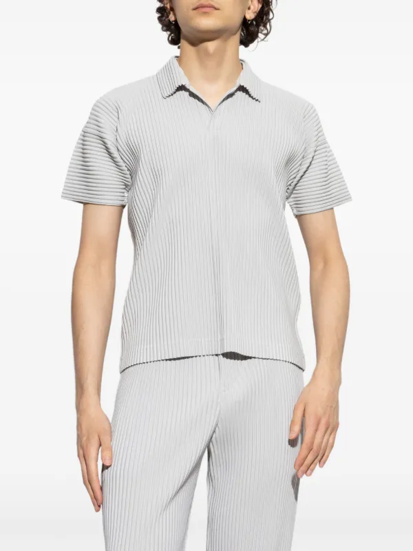 HOMME PLISSÉ ISSEY MIYAKE グレー　ポロシャツ Homme Plissé Issey Miyake プリーツ ポロシャツ | グレー