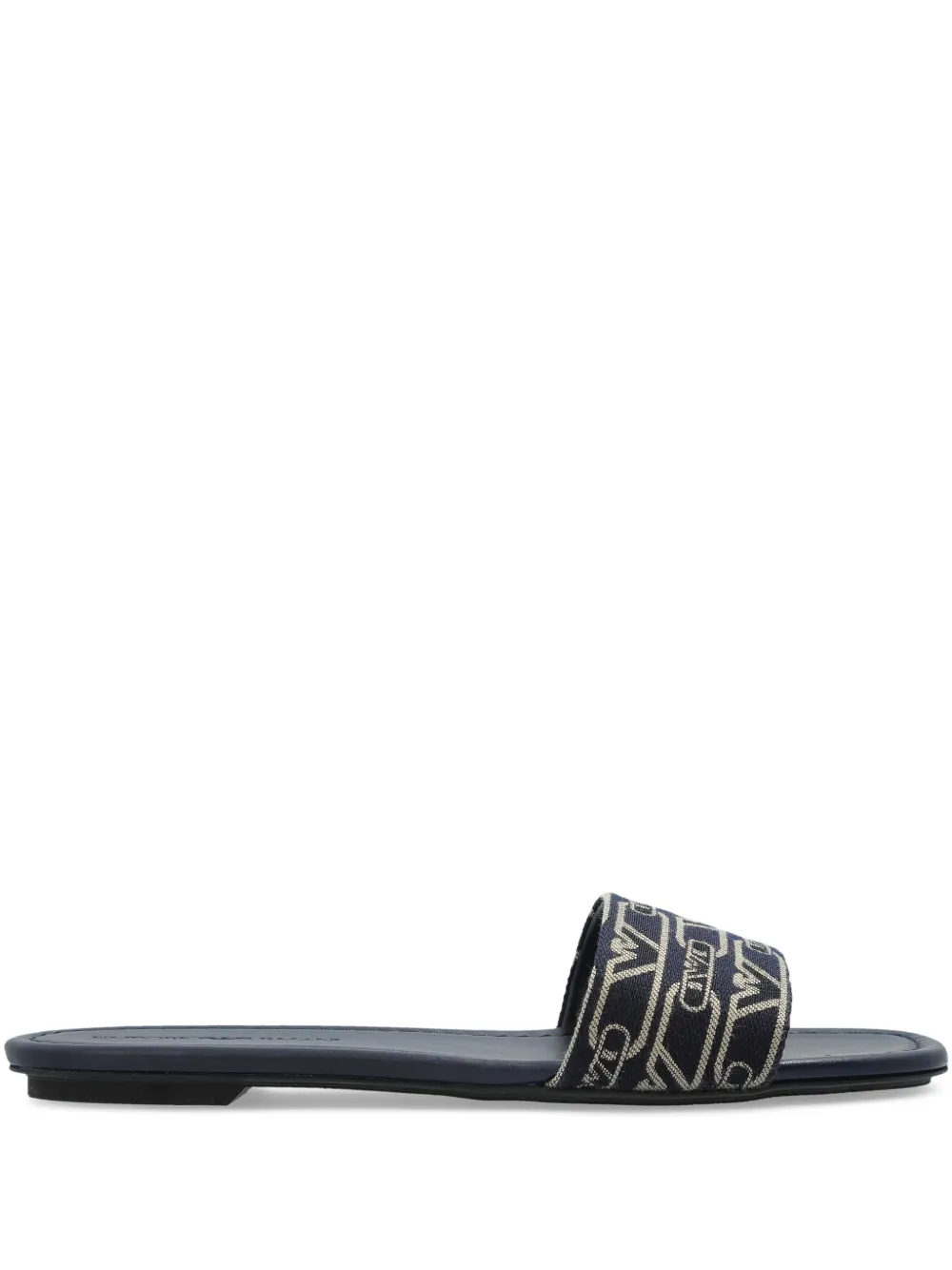 Emporio Armani monogram-jacquard sandals - Blu