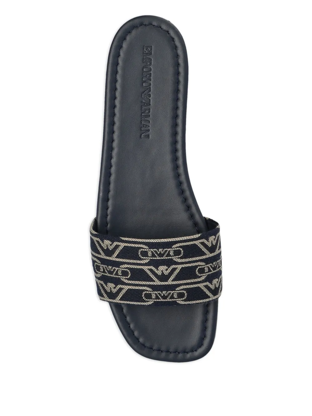 Emporio Armani monogram-jacquard sandals Blue