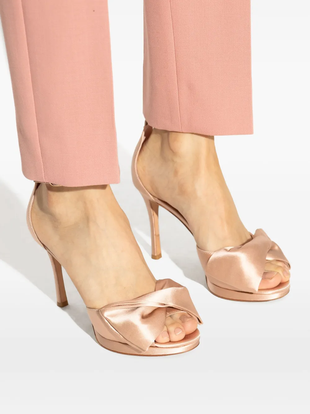 Kate Spade 100mm Satin Sandals In Neutral