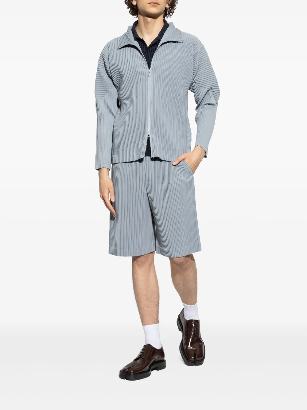Homme Plissé Issey Miyake Geplooid jack Grijs