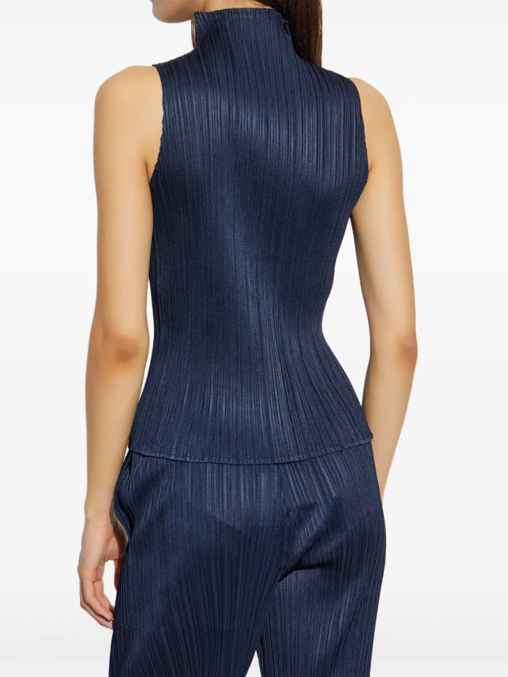 Pleats Please Issey Miyake Geplooide top Blauw