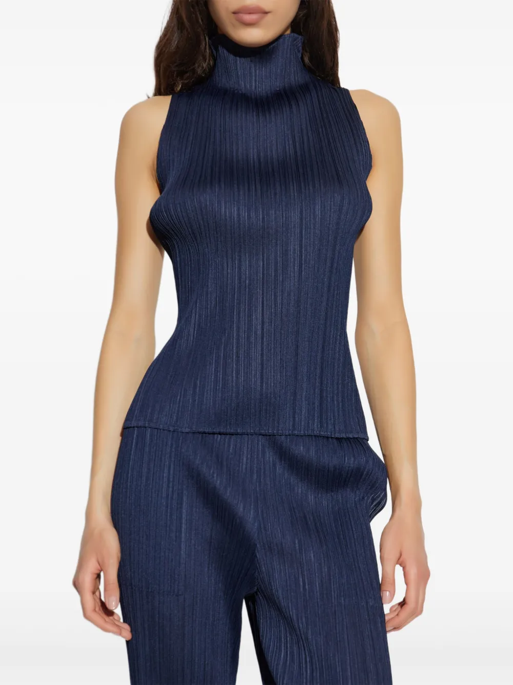 Pleats Please Issey Miyake Geplooide top Blauw