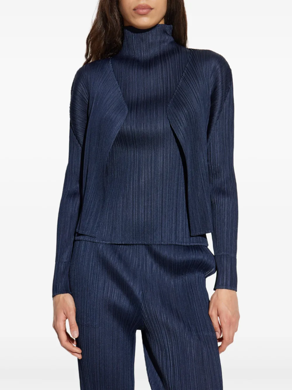 Pleats Please Issey Miyake Geplooid vest Blauw