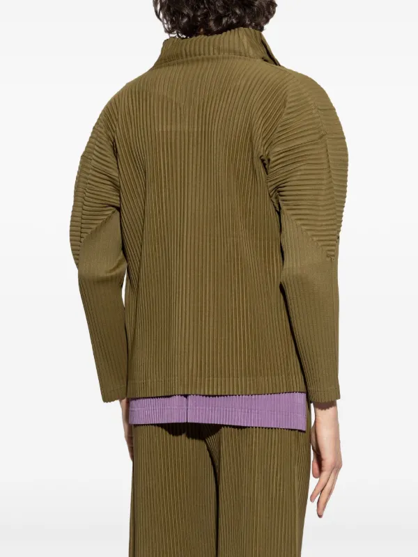 Homme Plissé Issey Miyake Pleated zip-up Jacket | Green
