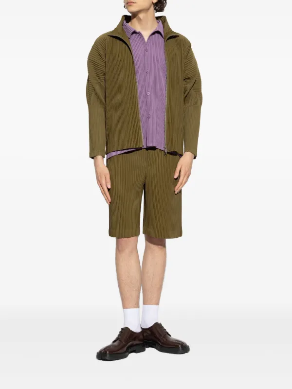 Homme Plissé Issey Miyake Pleated zip-up Jacket | Green