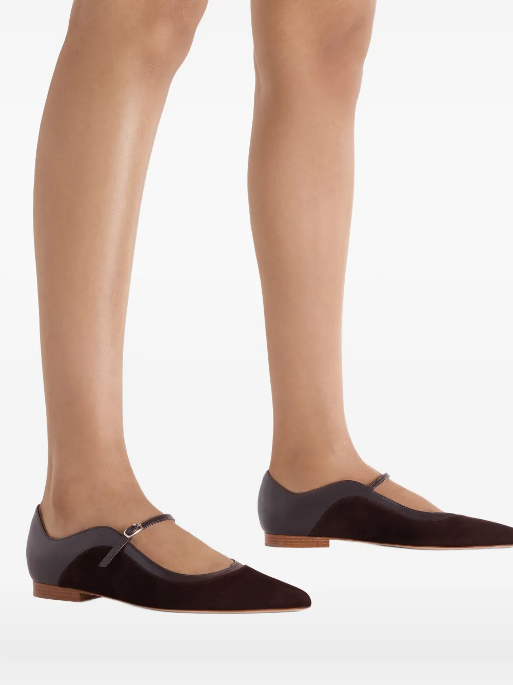 Malone Souliers Cornina suede flat pumps Black