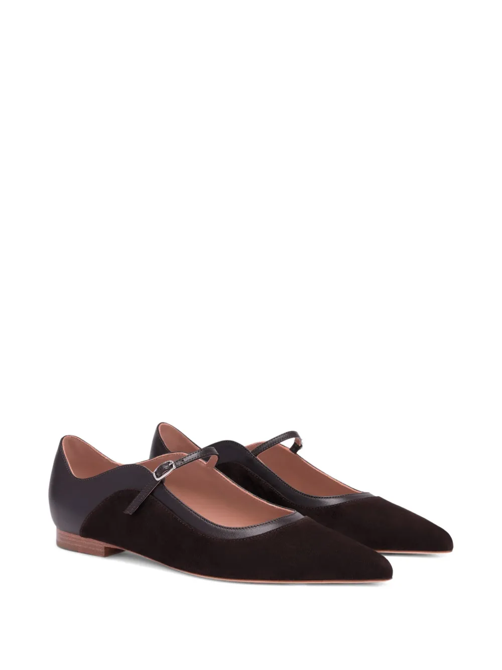 Malone Souliers Cornina suede flat pumps Black