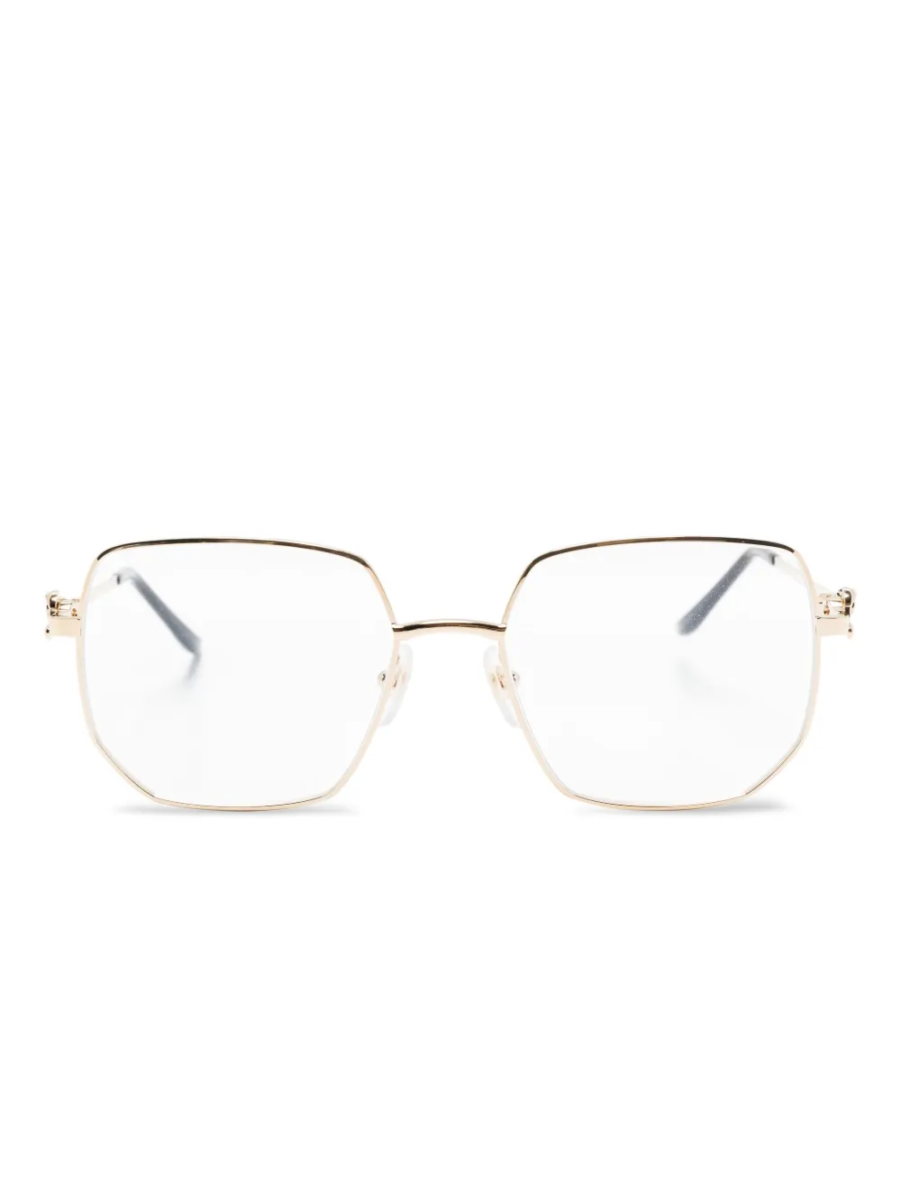 Cartier Eyewear geometric-framed glasses - ゴールドトーン Cartier Eyewear geometric-framed glasses - ゴールドトーン