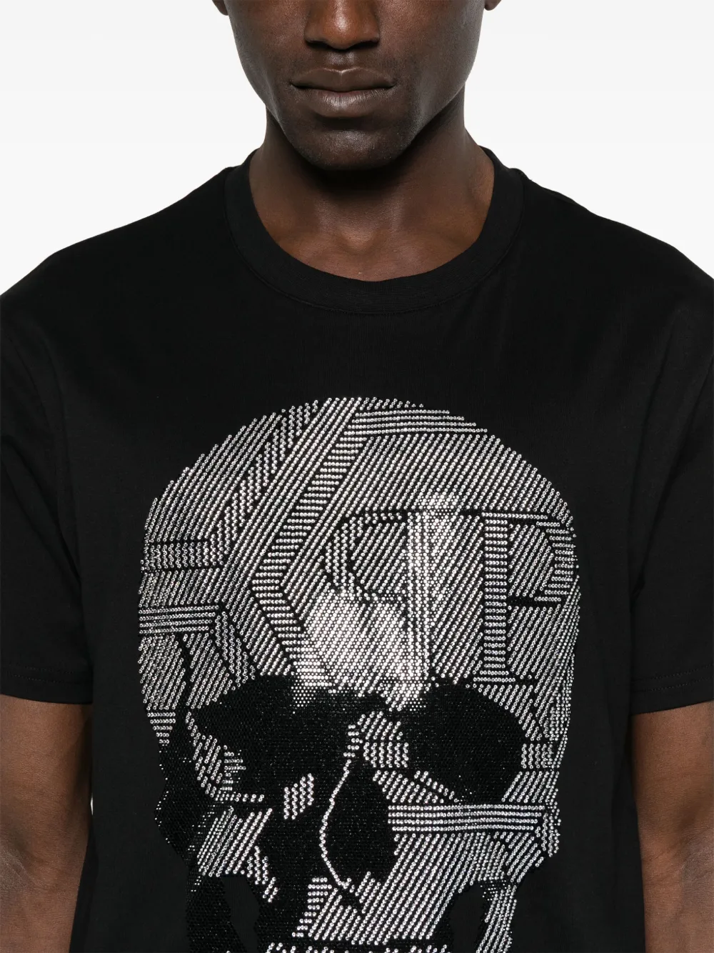 Philipp Plein T-shirt met kristallen doodskop Zwart