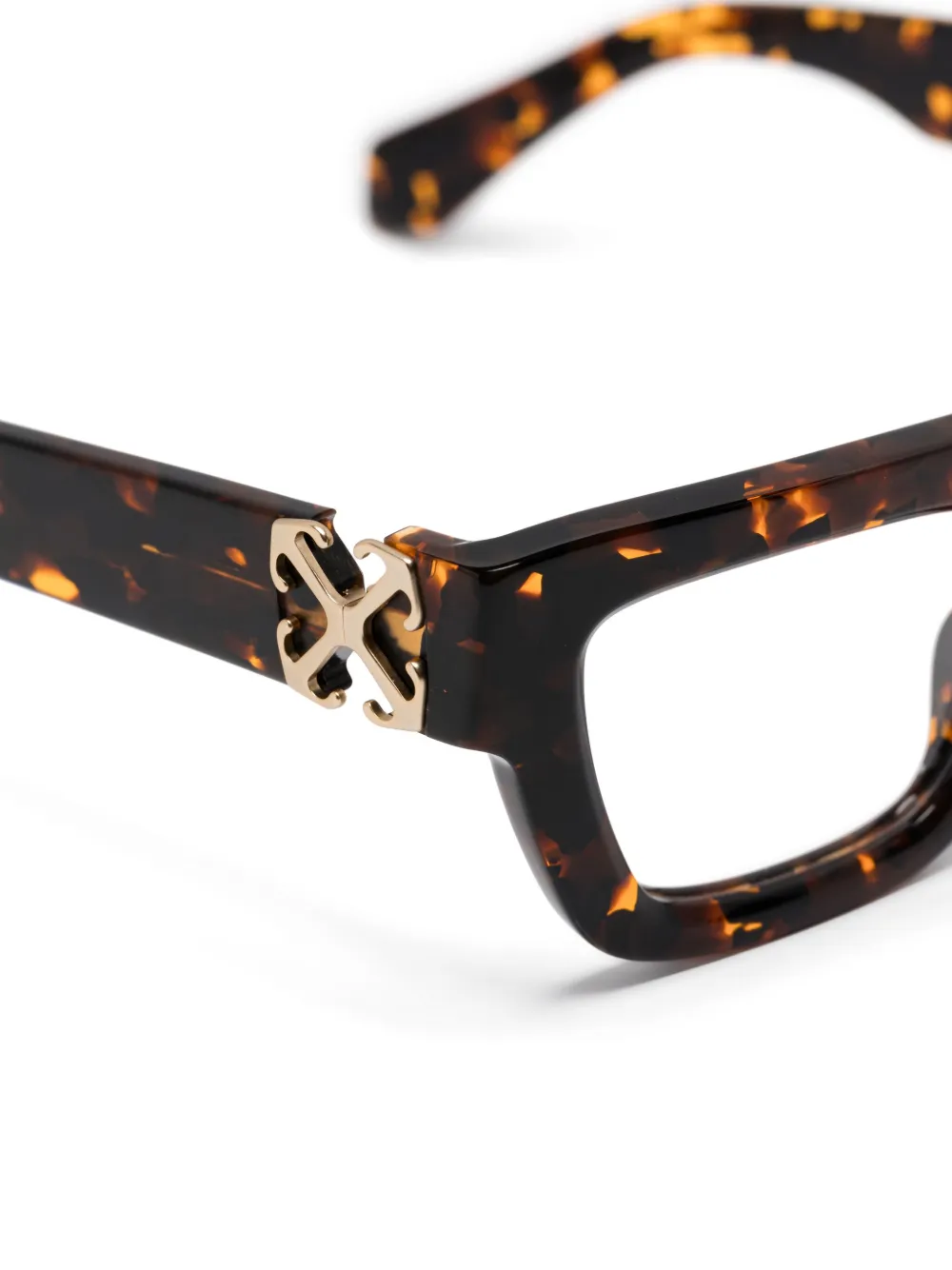 Off-White Eyewear Bril met schildpadschild design Bruin