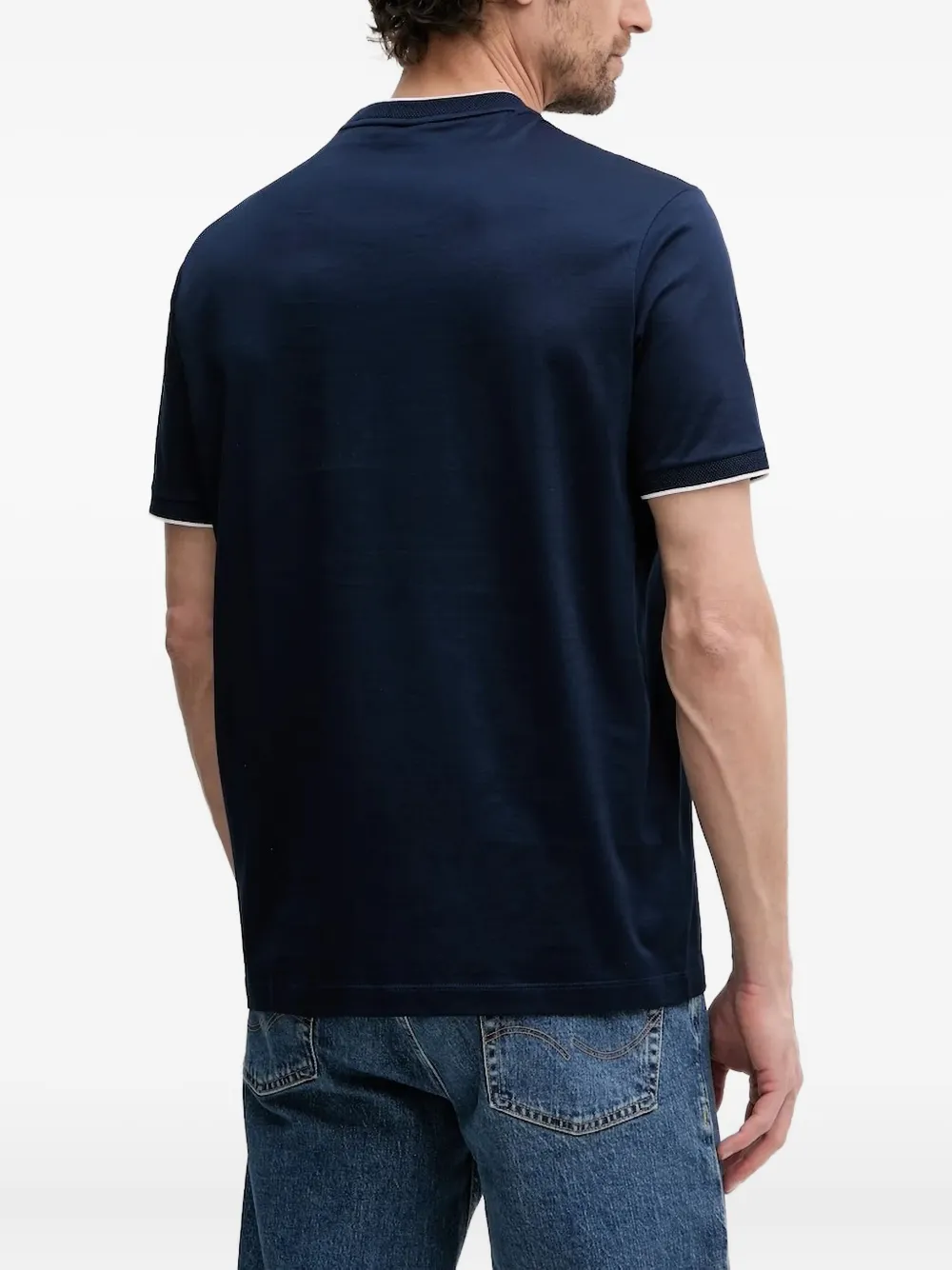 Paul & Shark T-shirt met contrasterende afwerking en zakdetail - Blauw