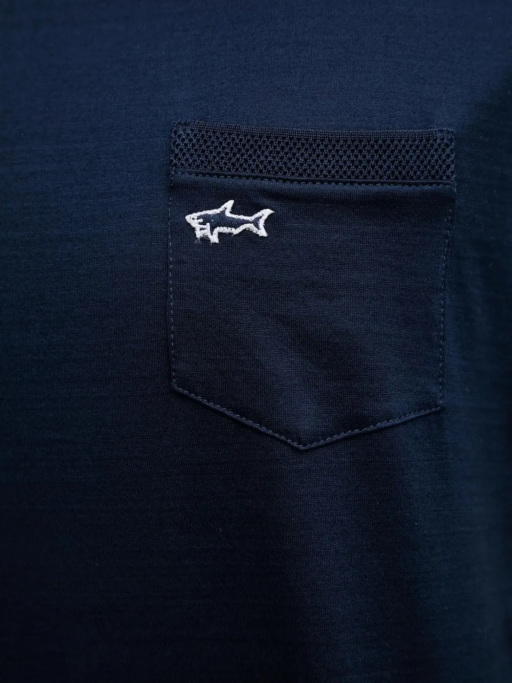 Paul & Shark T-shirt met contrasterende afwerking en zakdetail Blauw