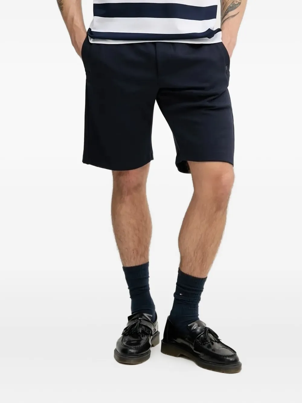 Paul & Shark logo-detail ribbed shorts Blauw