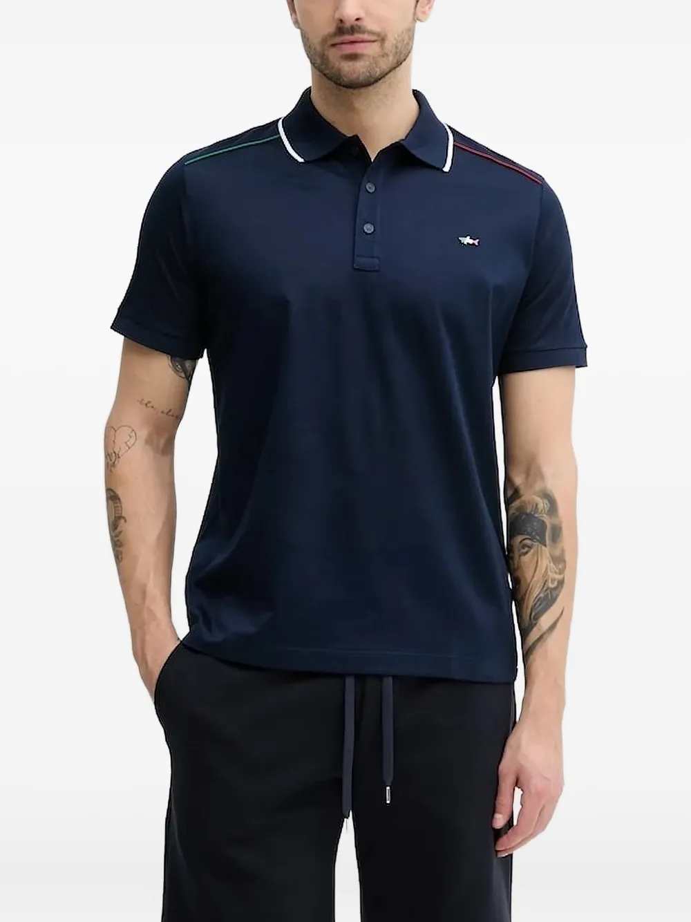 Paul & Shark tipped-collar polo shirt Blauw