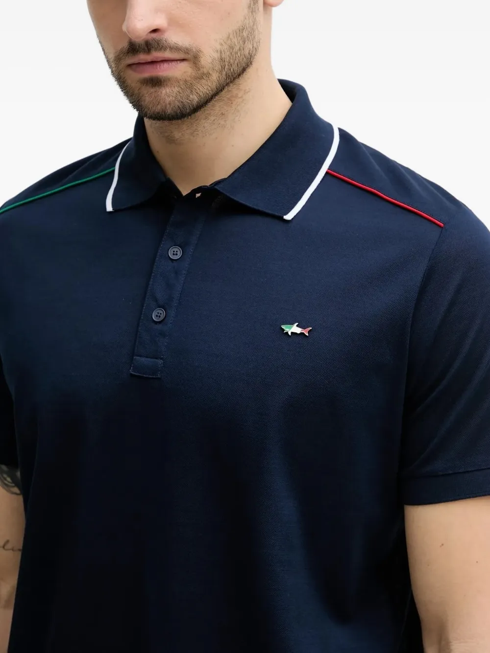 Paul & Shark tipped-collar polo shirt Blauw