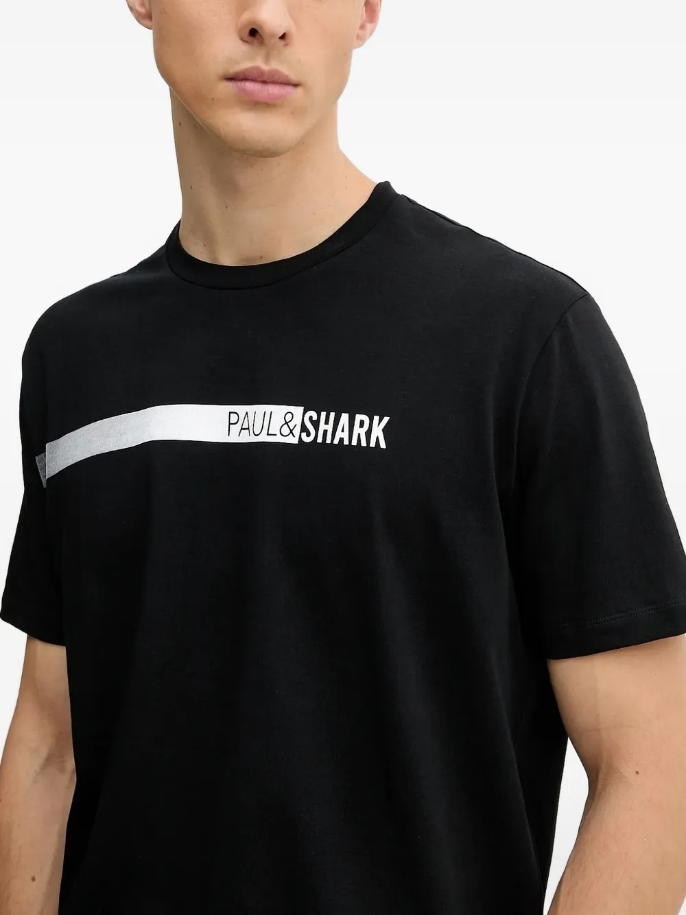 Paul & Shark stripe-detail T-shirt Zwart
