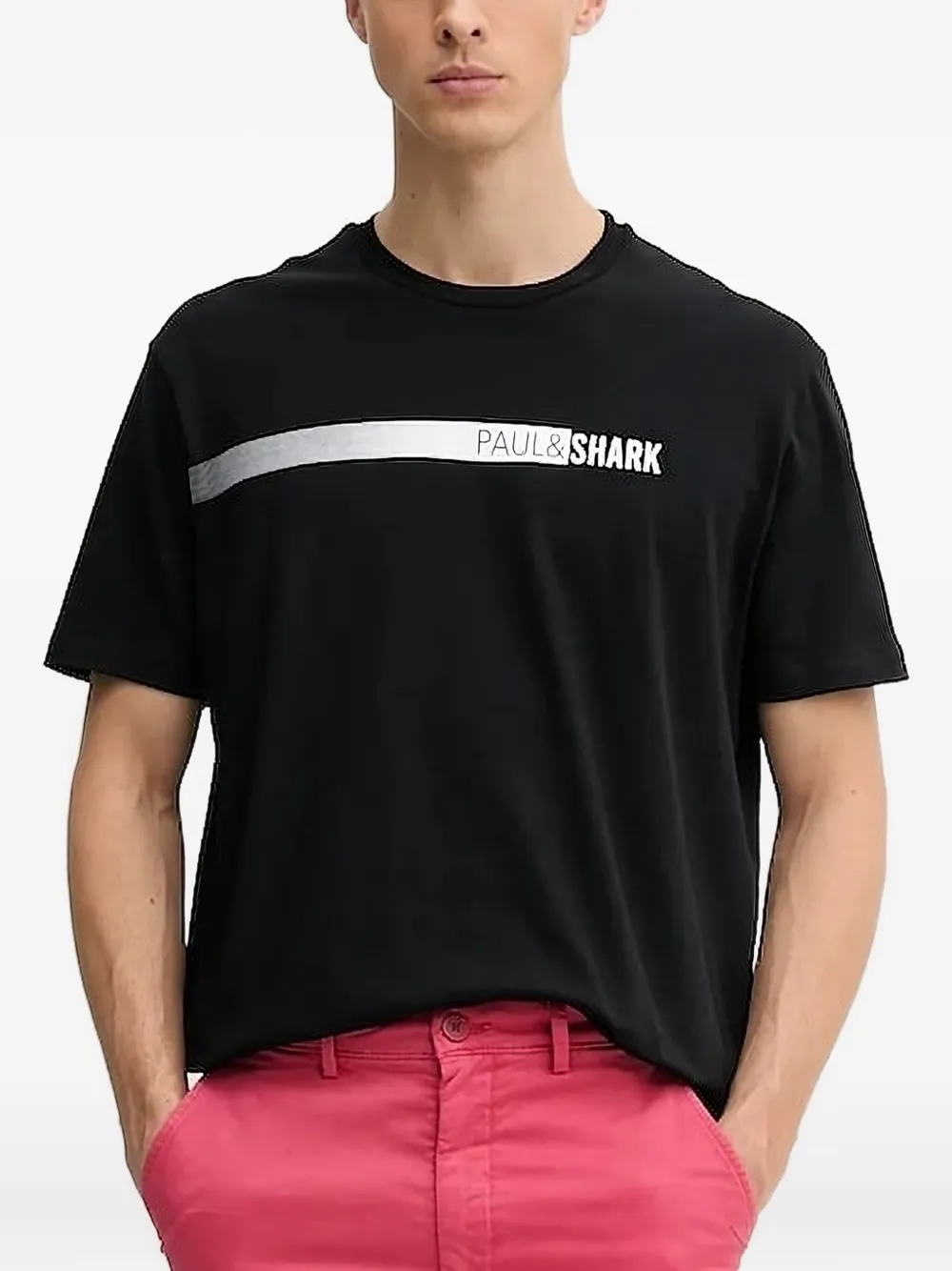 Paul & Shark stripe-detail T-shirt Zwart
