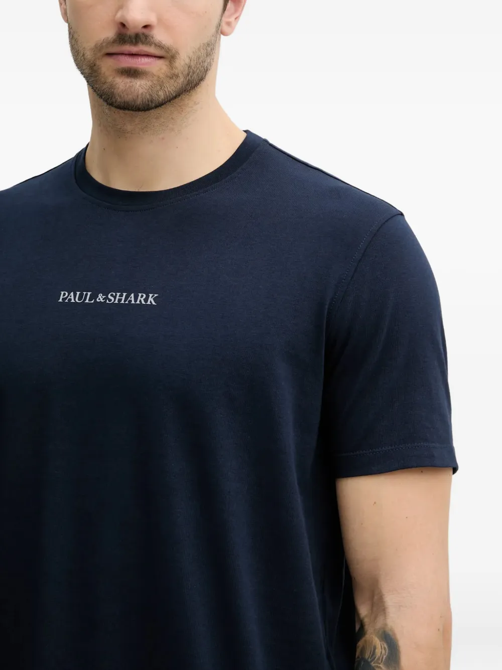 Paul & Shark Logo-print Cotton T-shirt In Blue