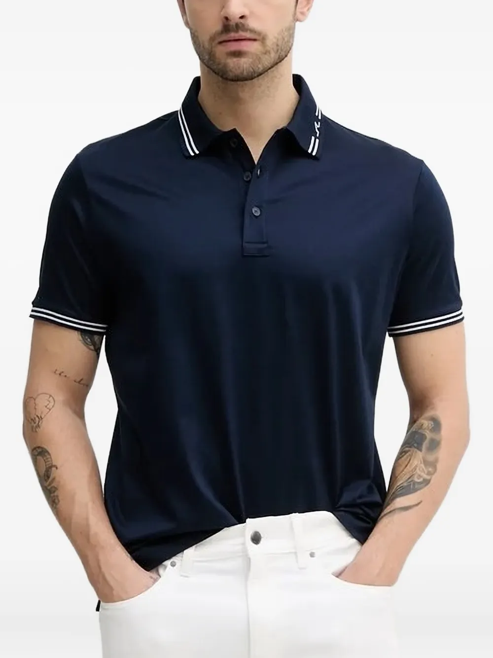 Paul & Shark Poloshirt met gestreepte kraag Blauw