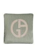 Armani/Casa logo-print cushion - Green