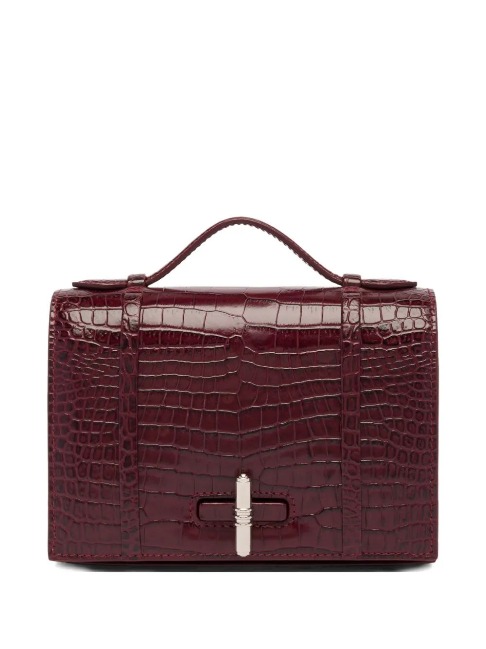 Malone Souliers Croc-embossed Leather May Small Top-handle Bag