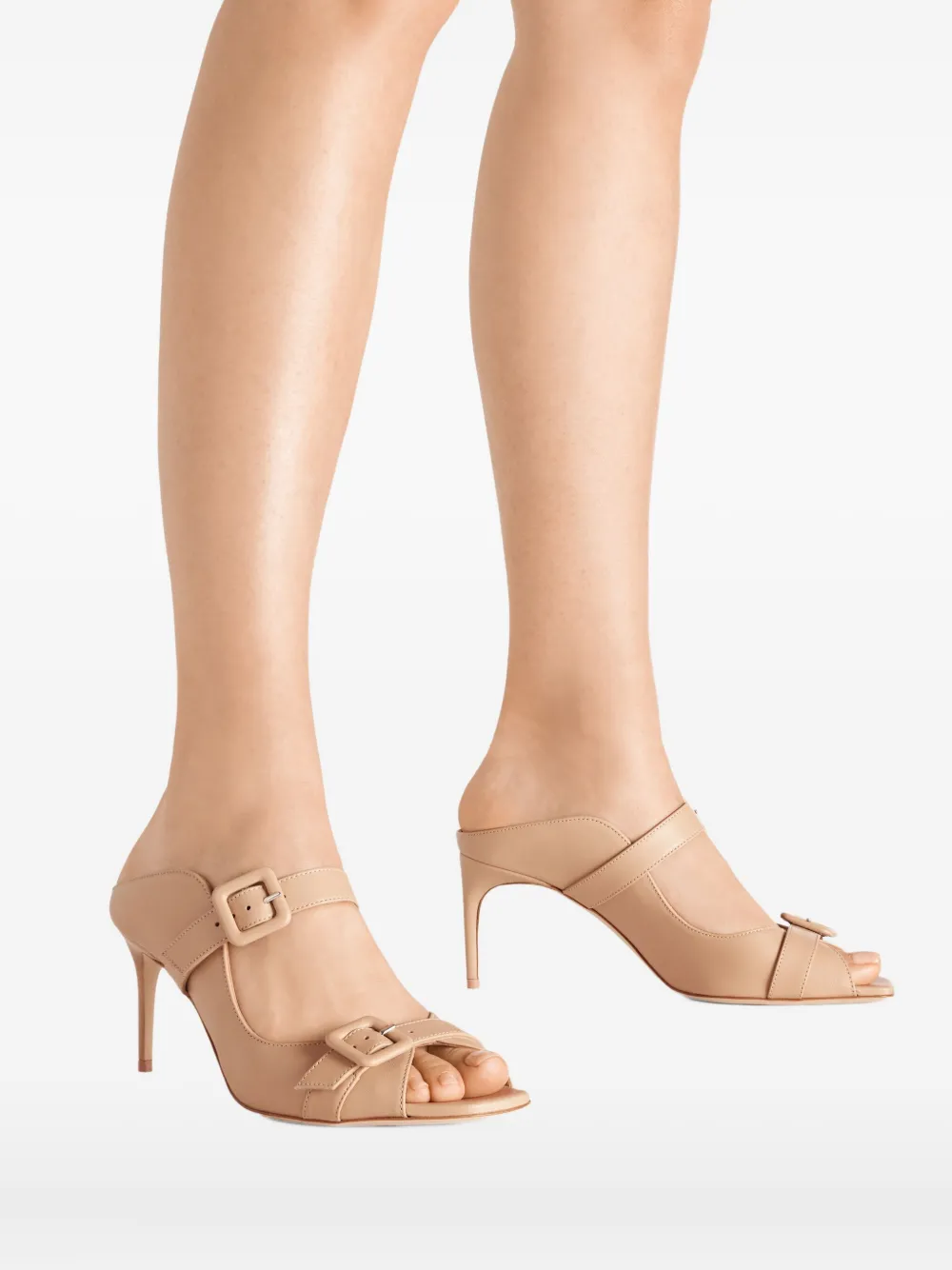 Malone Souliers Leather Isobel Heeled Sandals 70 In Neutral
