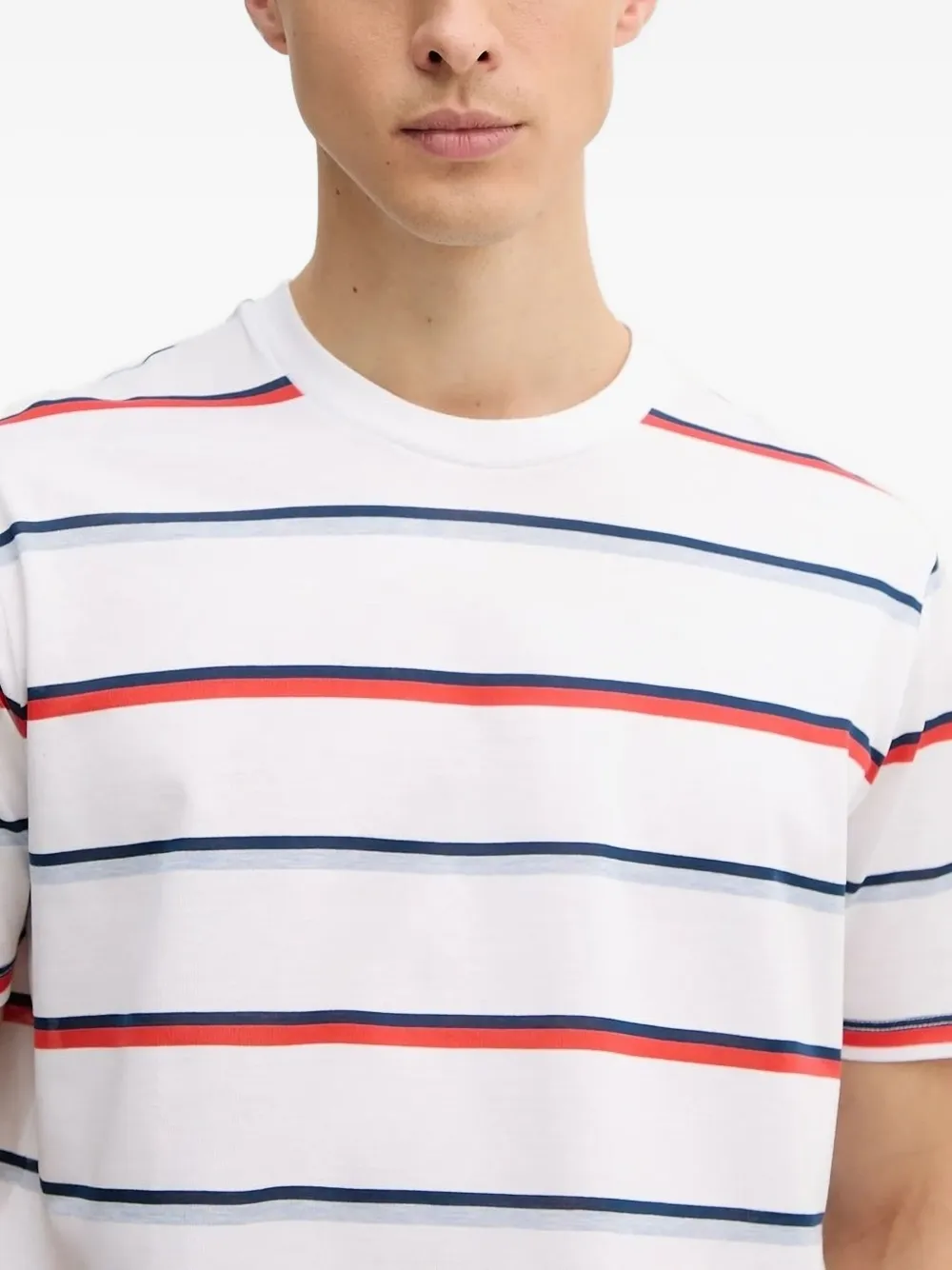 Paul & Shark Striped Crew-neck T-shirt In Multi
