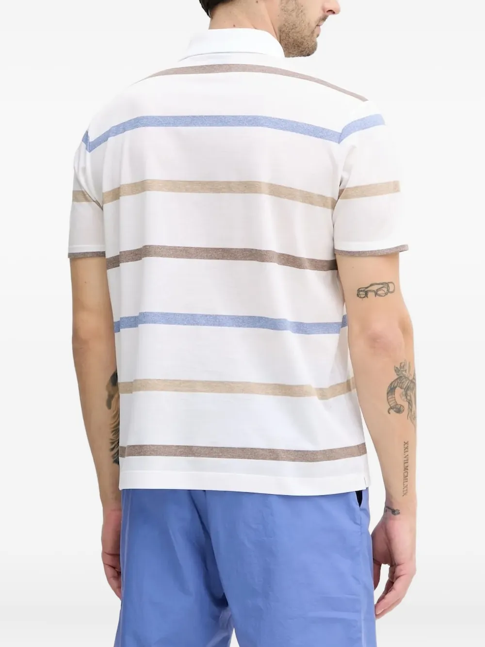 Paul & Shark striped polo shirt Wit