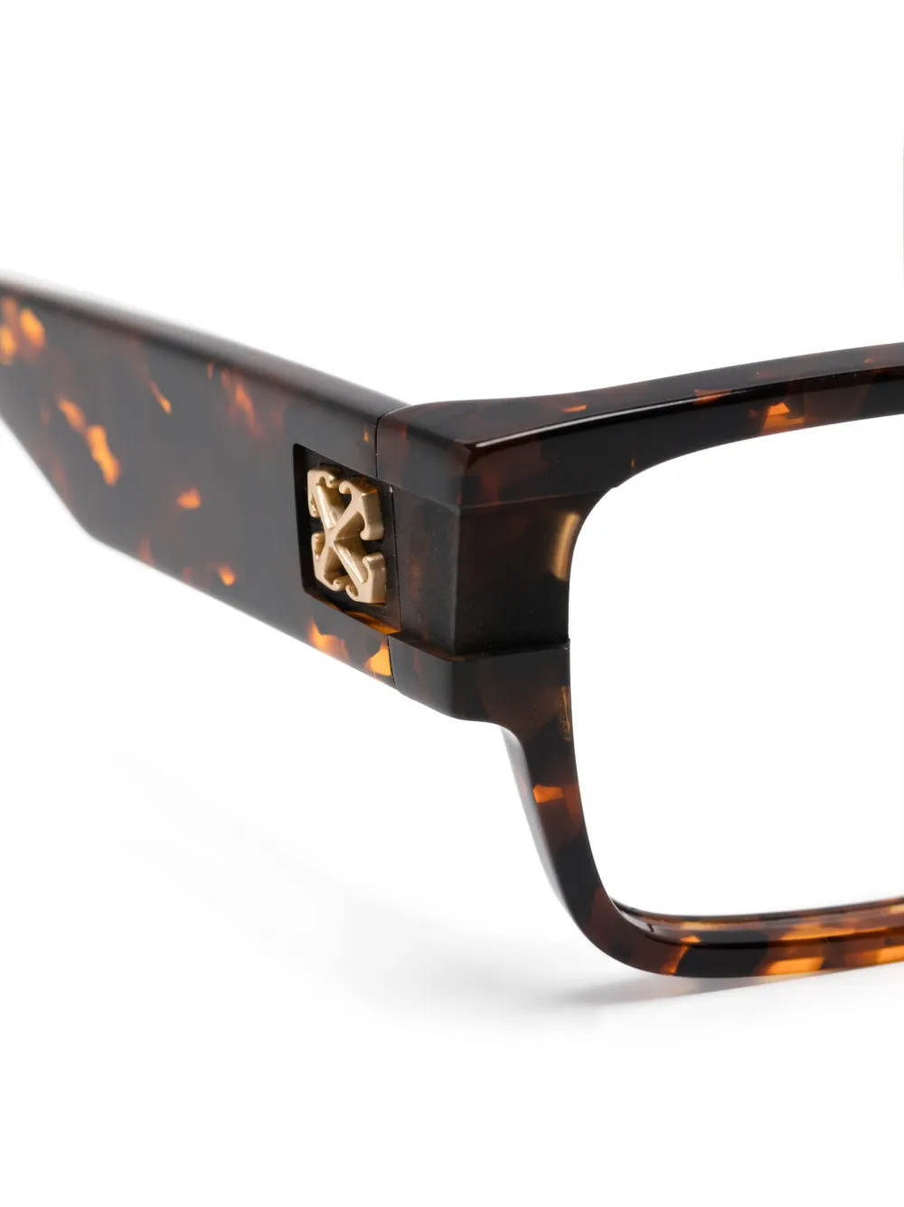Off-White Eyewear Bril met schildpadschild design Bruin
