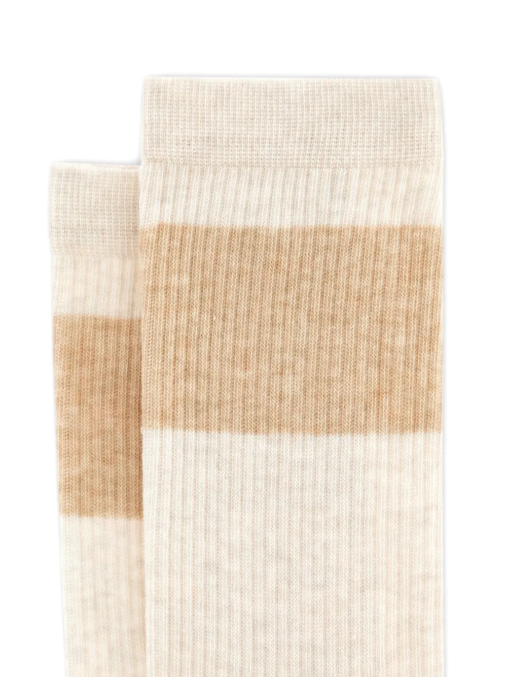 Hogan Gestreepte geribbelde sokken Beige