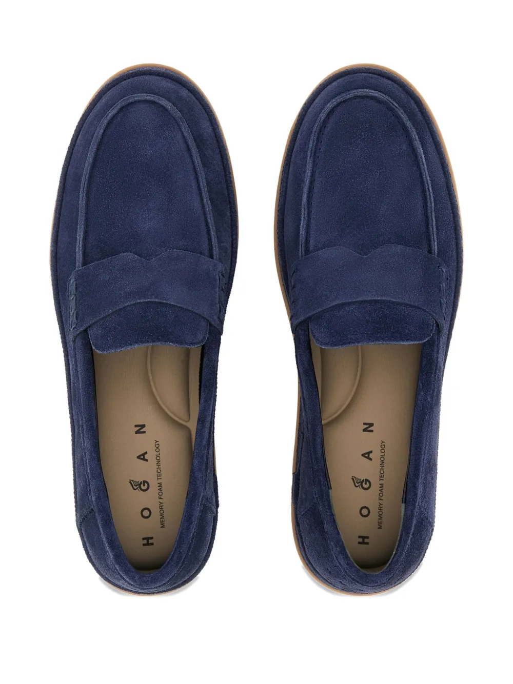 Hogan Leren loafers Blauw