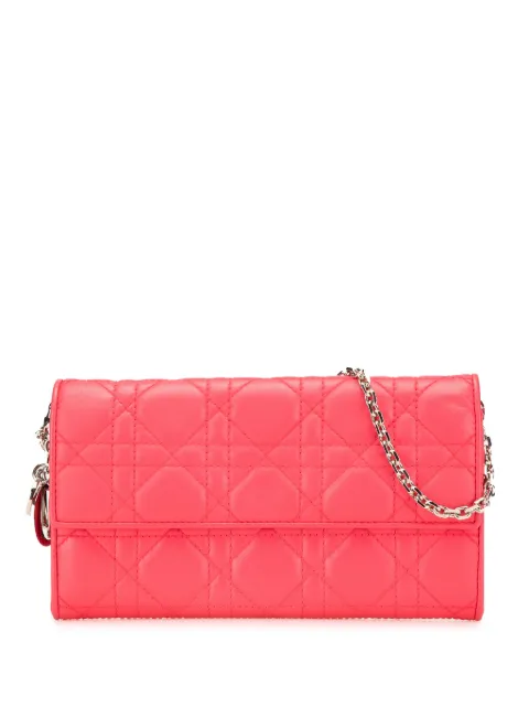 Christian Dior Pre-Owned 2014 Lambskin Cannage Lady Dior Wallet On Chain shoulder bag