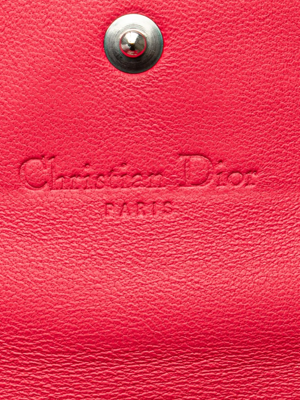 Pre-owned Dior 2014 Lambskin Cannage Lady Wallet On Chain Shoulder Bag In Pink