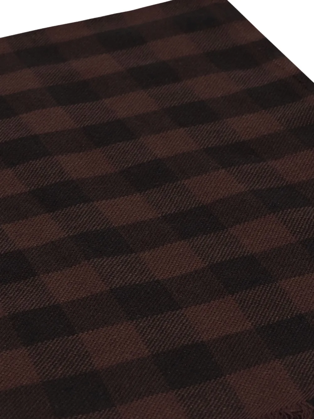 Rick Owens Check Pattern Wool And Cashmere Scarf