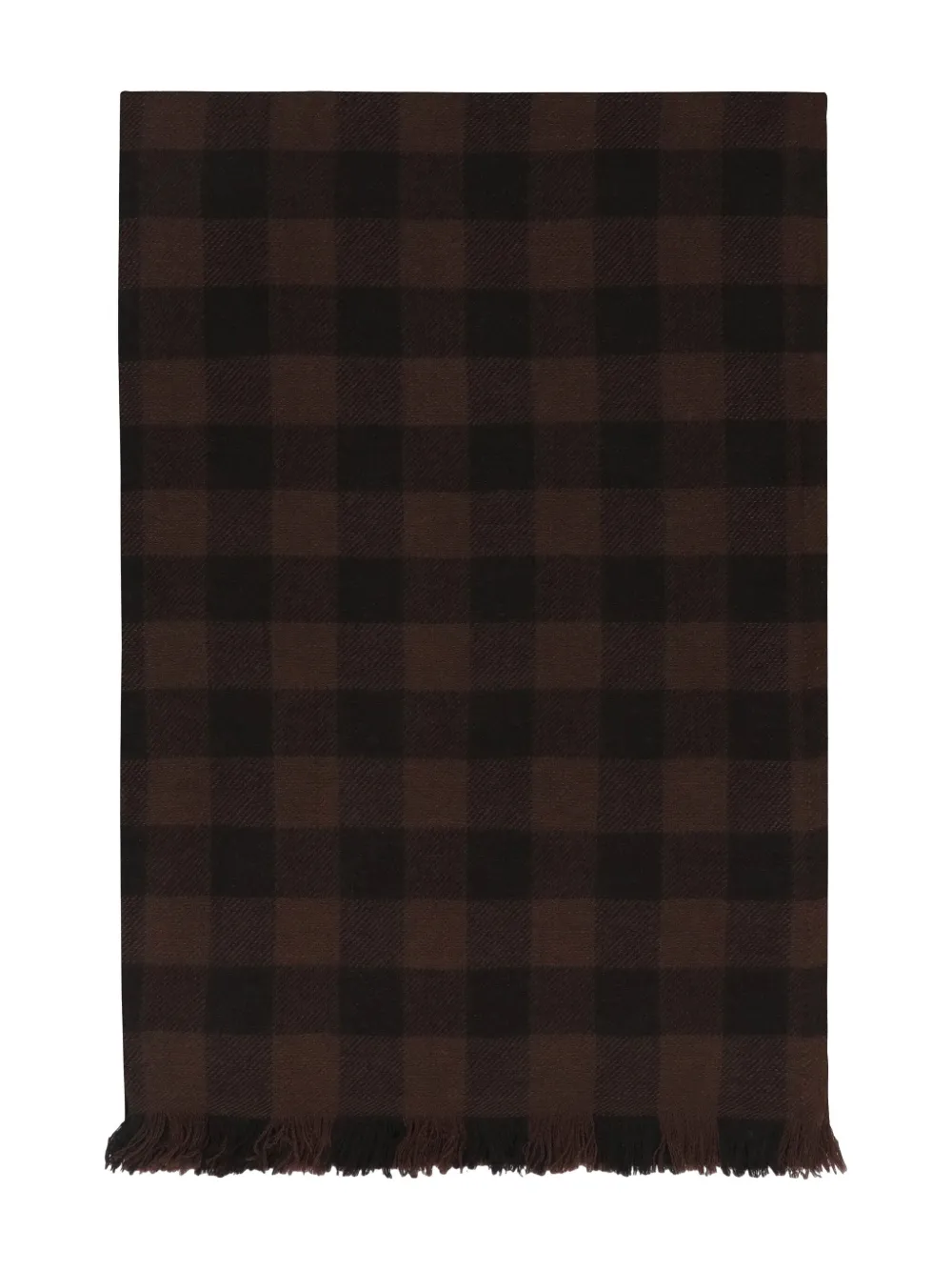 Rick Owens Check Pattern Wool And Cashmere Scarf