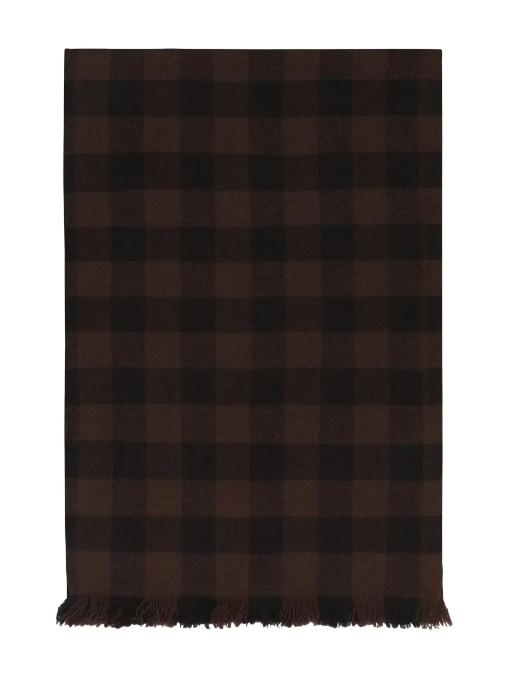 Rick Owens check-pattern frayed scarf | Black | Image 1
