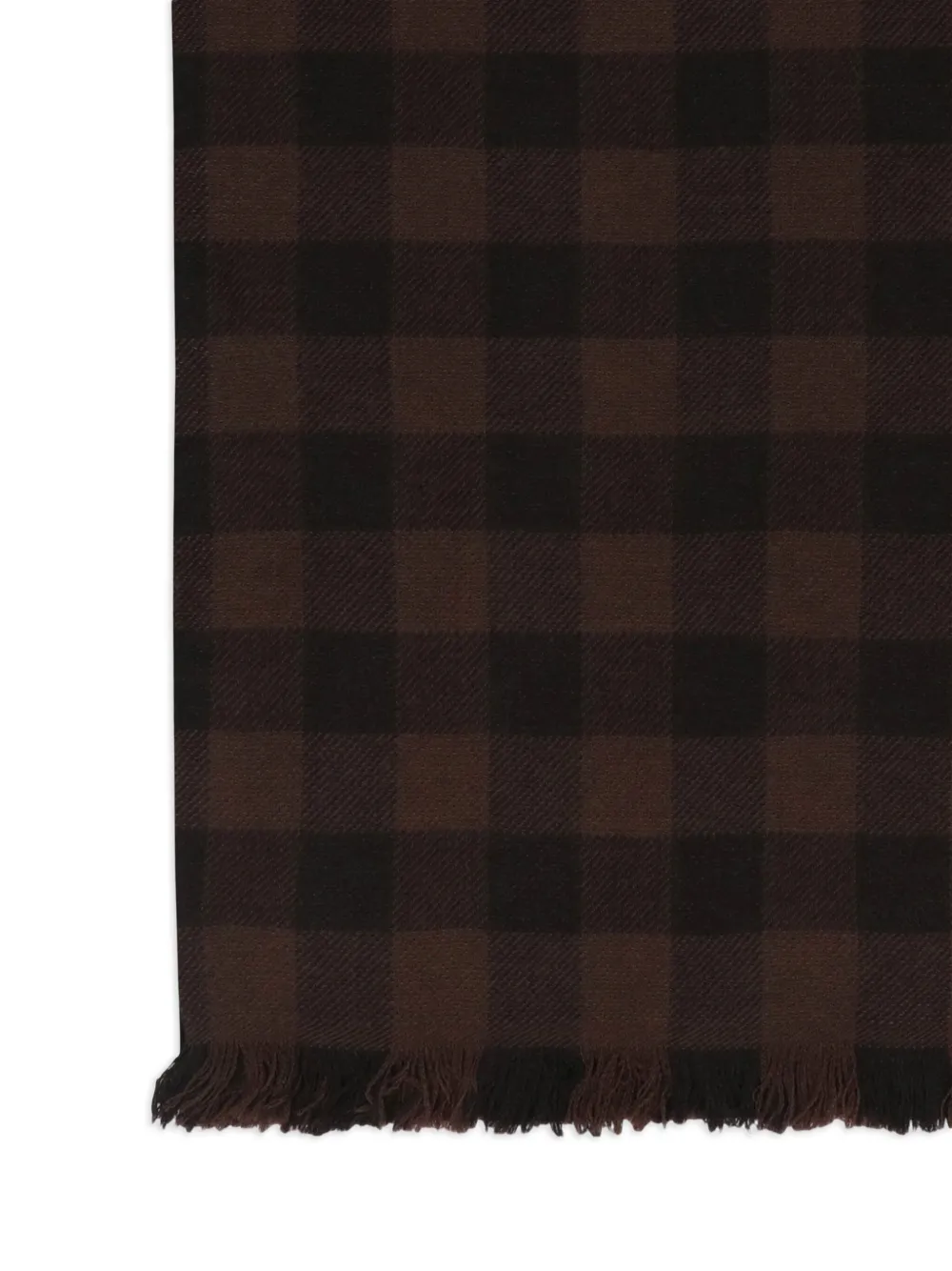 Rick Owens check-pattern frayed scarf - Zwart