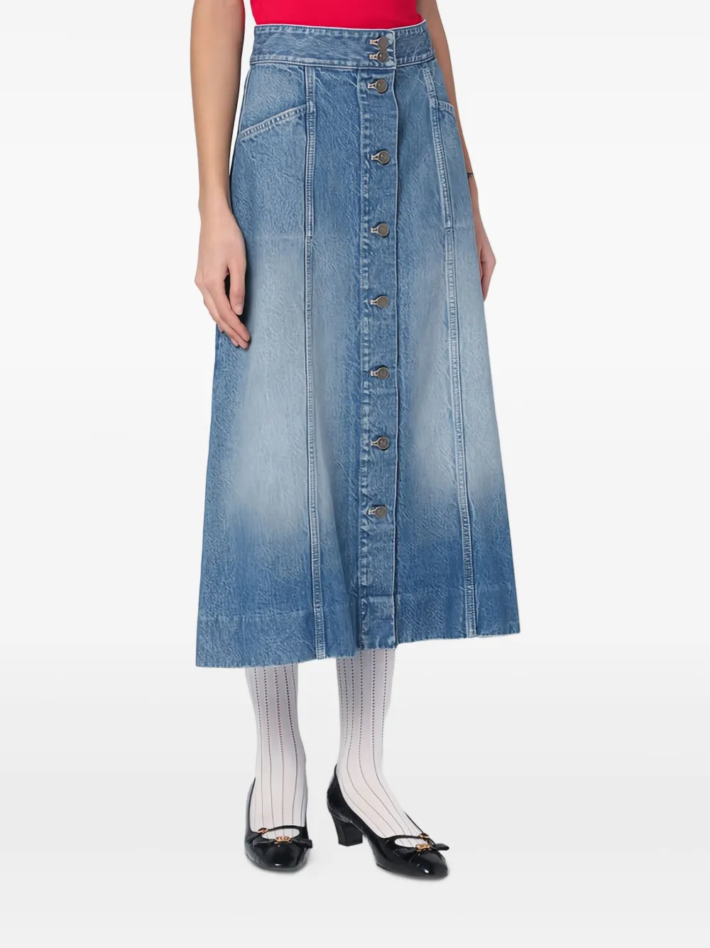 Valentino Garavani Katoenen midi-rok Blauw