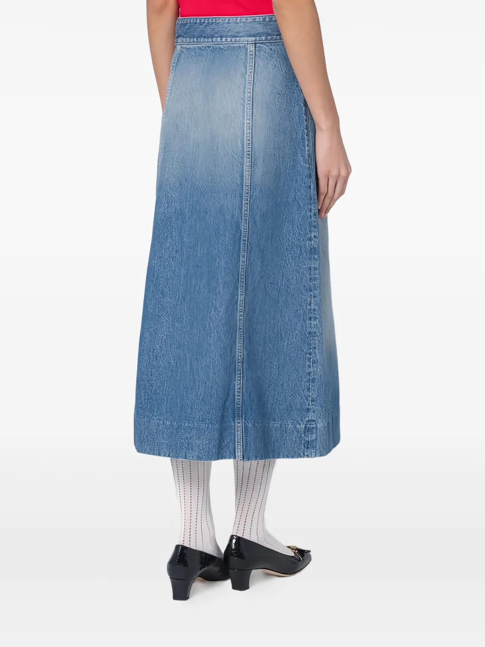 Valentino Garavani Katoenen midi-rok Blauw