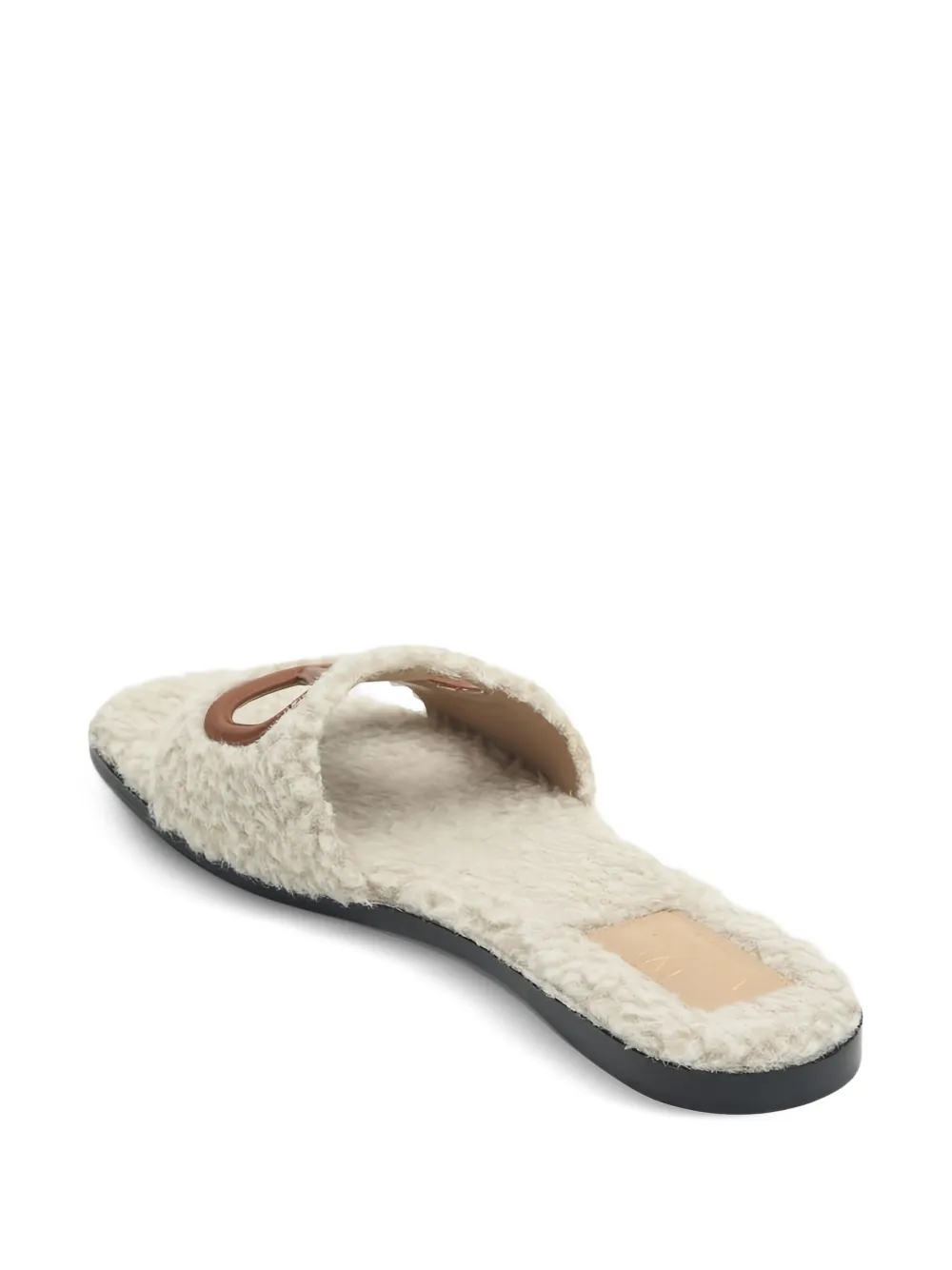 Valentino Garavani cut-out leather slides - Beige