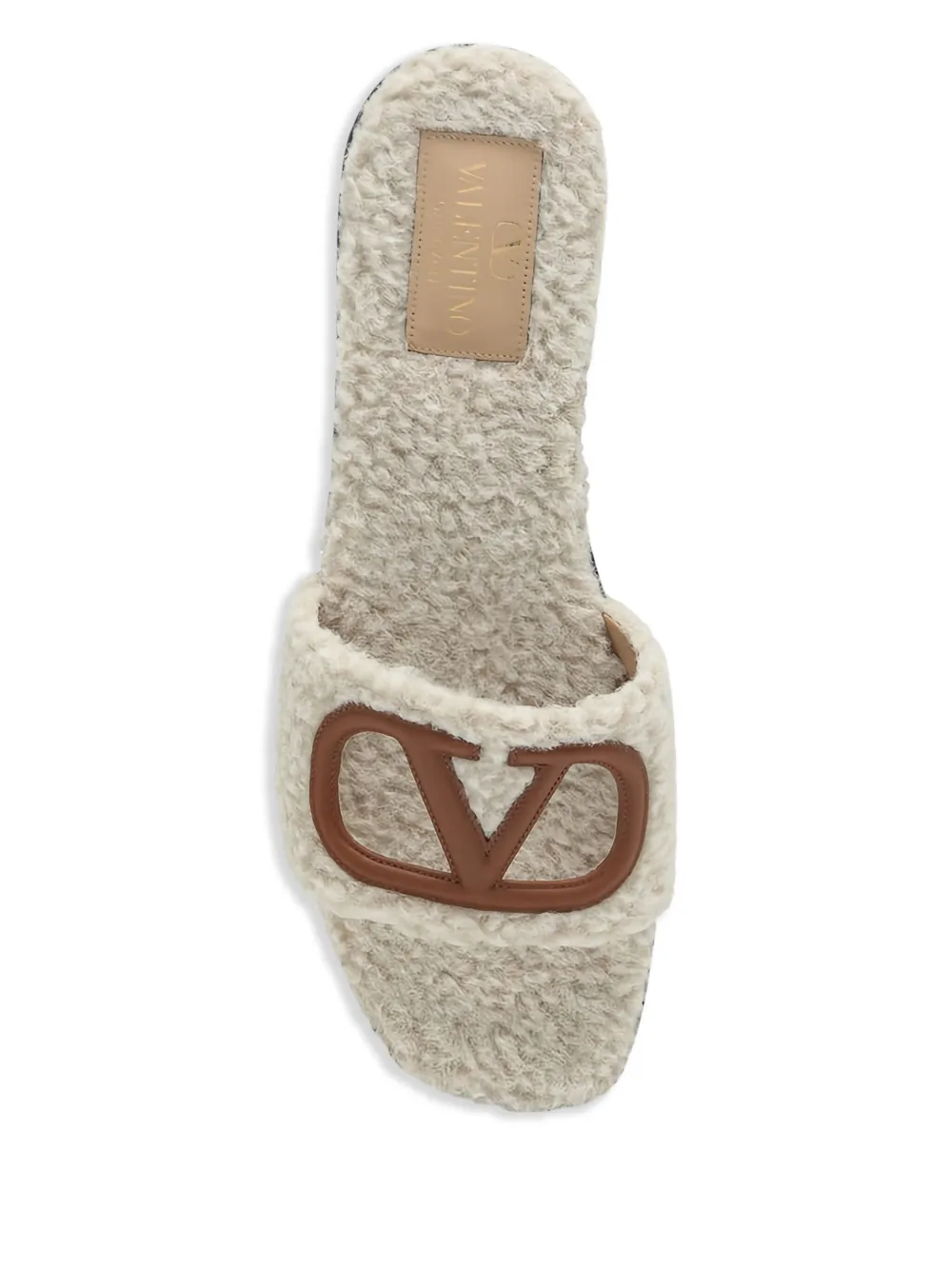 Valentino Garavani cut-out leather slides Neutrals