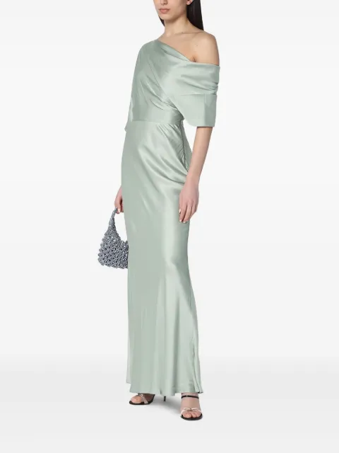 MALINA off-shoulder satin gown