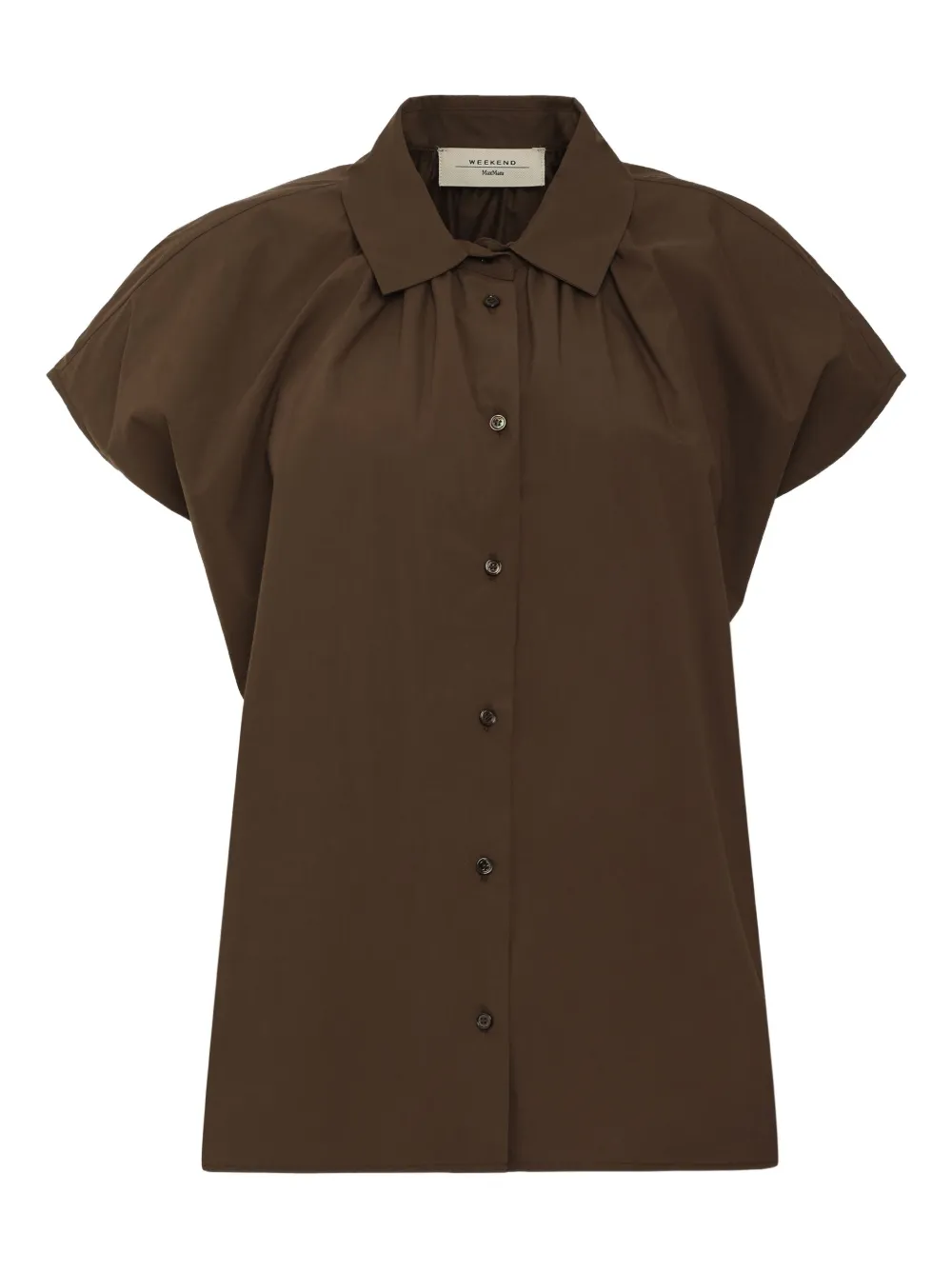 Weekend Max Mara puff-sleeve button-up shirt | Brown | Image 1