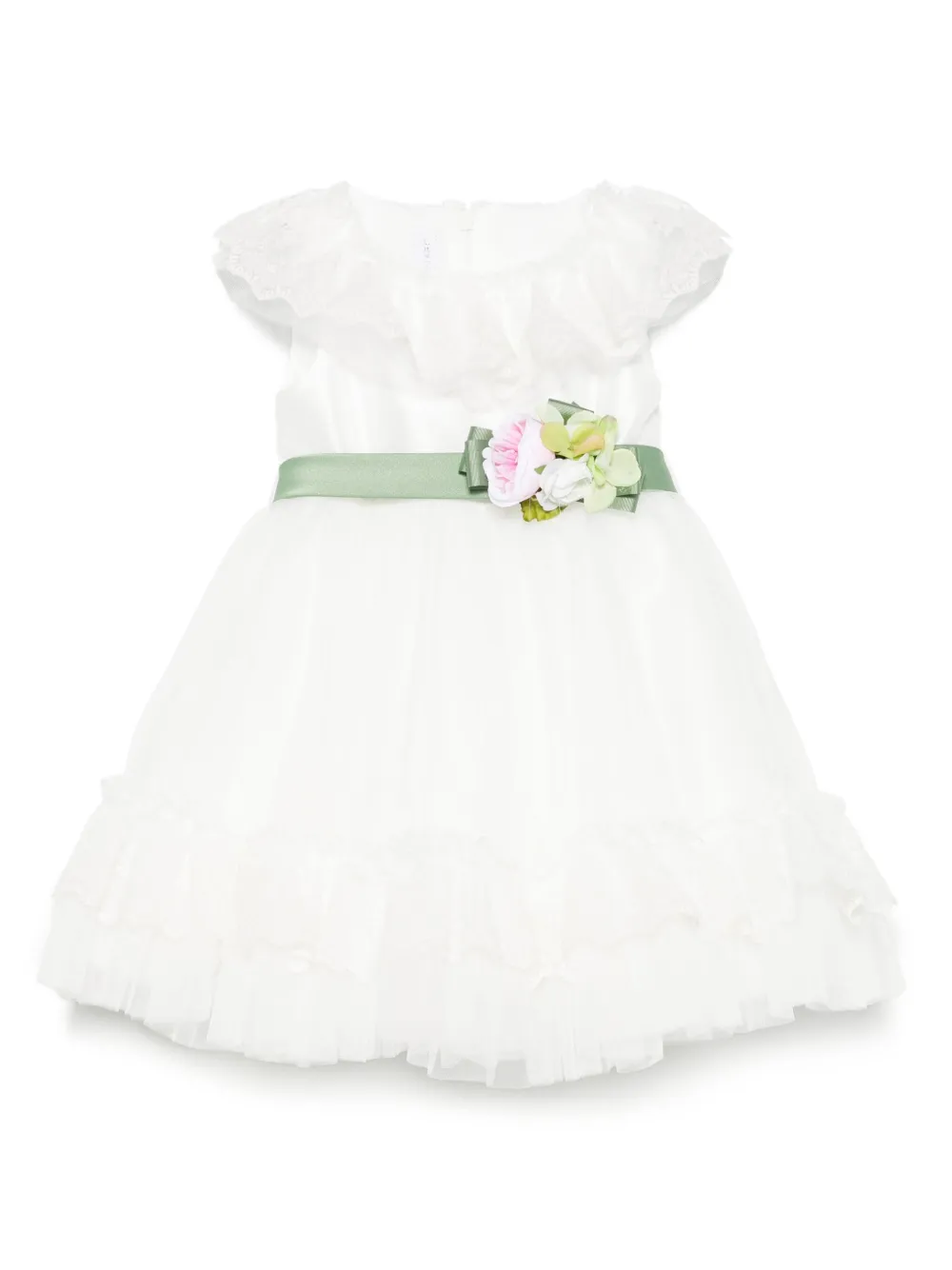 Colorichiari Jurk met bloe patch Wit
