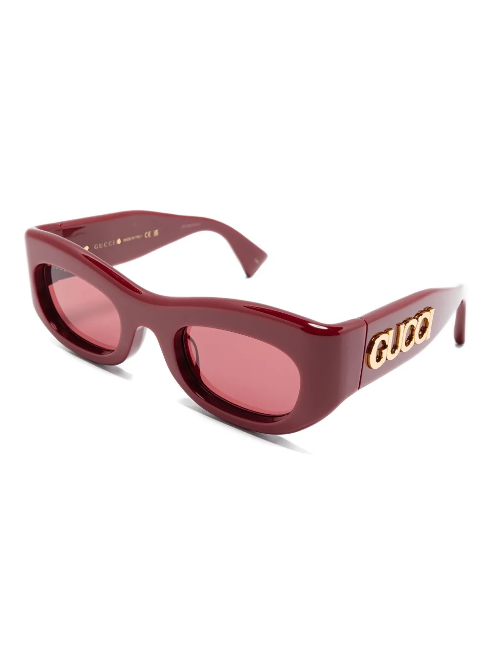 Gucci Eyewear logo-lettering sunglasses Rood