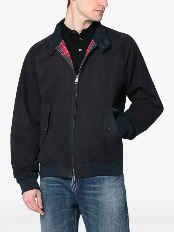 Baracuta Jaqueta G9 De Camurça Com Zíper | Azul | FARFETCH BR